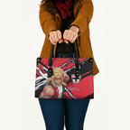 St Kilda Football Club Leather Bag Saints Muscular Mascot Graphic - Abstract Paint Splatter Art