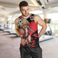 St Kilda Football Club Men Tank Top Saints Muscular Mascot Graphic - Abstract Paint Splatter Art