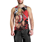 St Kilda Football Club Men Tank Top Saints Muscular Mascot Graphic - Abstract Paint Splatter Art