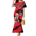 St Kilda Football Club Mermaid Dress Saints Muscular Mascot Graphic - Abstract Paint Splatter Art