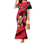 St Kilda Football Club Mermaid Dress Saints Muscular Mascot Graphic - Abstract Paint Splatter Art