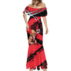 St Kilda Football Club Mermaid Dress Saints Muscular Mascot Graphic - Abstract Paint Splatter Art