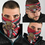 St Kilda Football Club Neck Gaiter Saints Muscular Mascot Graphic - Abstract Paint Splatter Art