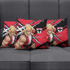 St Kilda Football Club Pillow Cover Saints Muscular Mascot Graphic - Abstract Paint Splatter Art