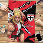 St Kilda Football Club Puzzle Saints Muscular Mascot Graphic - Abstract Paint Splatter Art