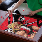 St Kilda Football Club Puzzle Saints Muscular Mascot Graphic - Abstract Paint Splatter Art