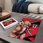 St Kilda Football Club Puzzle Saints Muscular Mascot Graphic - Abstract Paint Splatter Art
