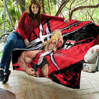 St Kilda Football Club Quilt Saints Muscular Mascot Graphic - Abstract Paint Splatter Art