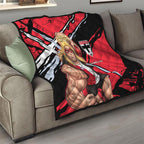 St Kilda Football Club Quilt Saints Muscular Mascot Graphic - Abstract Paint Splatter Art
