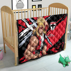 St Kilda Football Club Quilt Saints Muscular Mascot Graphic - Abstract Paint Splatter Art