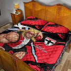 St Kilda Football Club Quilt Bed Set Saints Muscular Mascot Graphic - Abstract Paint Splatter Art