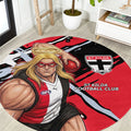 St Kilda Football Club Round Carpet Saints Muscular Mascot Graphic - Abstract Paint Splatter Art