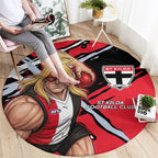 St Kilda Football Club Round Carpet Saints Muscular Mascot Graphic - Abstract Paint Splatter Art