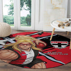 St Kilda Football Club Round Carpet Saints Muscular Mascot Graphic - Abstract Paint Splatter Art