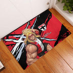 St Kilda Football Club Rubber Doormat Saints Muscular Mascot Graphic - Abstract Paint Splatter Art