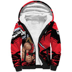 St Kilda Football Club Sherpa Hoodie Saints Muscular Mascot Graphic - Abstract Paint Splatter Art