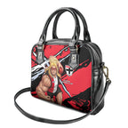St Kilda Football Club Shoulder Handbag Saints Muscular Mascot Graphic - Abstract Paint Splatter Art