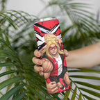 St Kilda Football Club Skinny Tumbler Saints Muscular Mascot Graphic - Abstract Paint Splatter Art