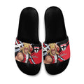 St Kilda Football Club Slide Sandals Saints Muscular Mascot Graphic - Abstract Paint Splatter Art