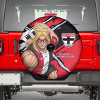 St Kilda Football Club Spare Tire Cover Saints Muscular Mascot Graphic - Abstract Paint Splatter Art