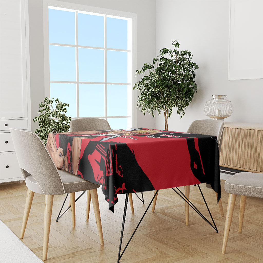 St Kilda Football Club Tablecloth Saints Muscular Mascot Graphic - Abstract Paint Splatter Art