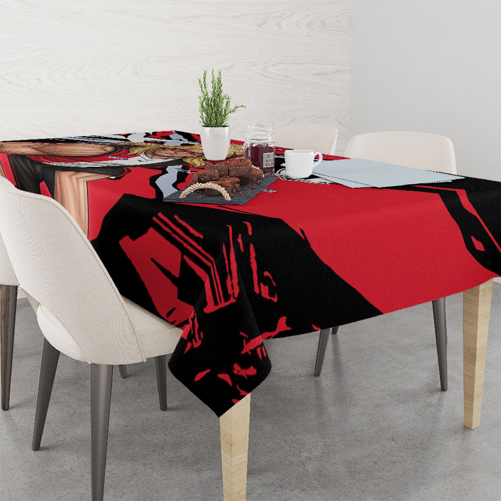 St Kilda Football Club Tablecloth Saints Muscular Mascot Graphic - Abstract Paint Splatter Art