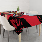 St Kilda Football Club Tablecloth Saints Muscular Mascot Graphic - Abstract Paint Splatter Art