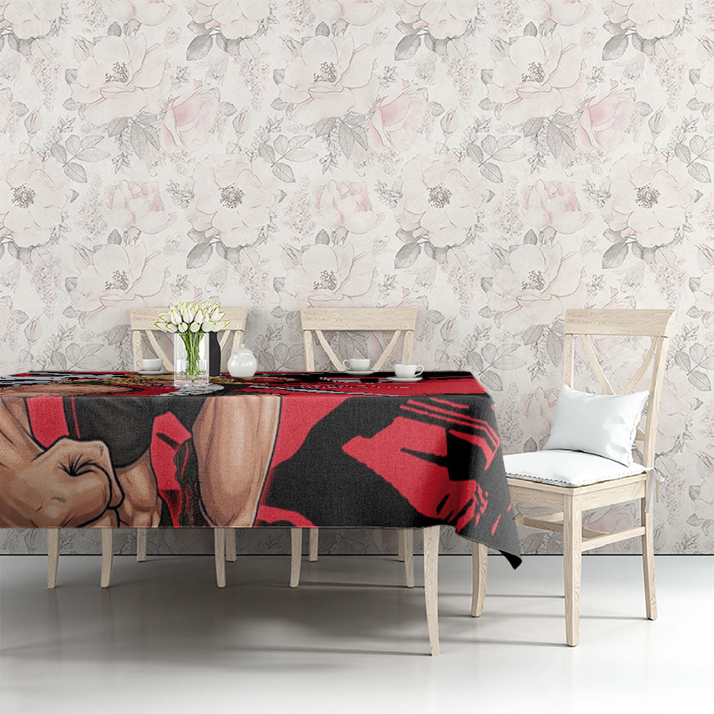 St Kilda Football Club Tablecloth Saints Muscular Mascot Graphic - Abstract Paint Splatter Art