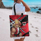 St Kilda Football Club Tote Bag Saints Muscular Mascot Graphic - Abstract Paint Splatter Art