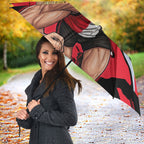 St Kilda Football Club Umbrella Saints Muscular Mascot Graphic - Abstract Paint Splatter Art