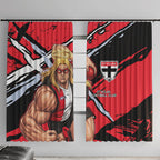 St Kilda Football Club Window Curtain Saints Muscular Mascot Graphic - Abstract Paint Splatter Art
