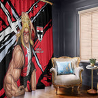 St Kilda Football Club Window Curtain Saints Muscular Mascot Graphic - Abstract Paint Splatter Art