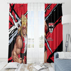 St Kilda Football Club Window Curtain Saints Muscular Mascot Graphic - Abstract Paint Splatter Art