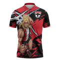 St Kilda Football Club Zipper Polo Shirt Saints Muscular Mascot Graphic - Abstract Paint Splatter Art