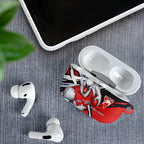 Sydney Swans Football Club AirPods Case Swans Muscular Mascot Graphic - Abstract Paint Splatter Art