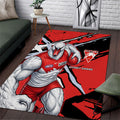 Sydney Swans Football Club Area Rug Swans Muscular Mascot Graphic - Abstract Paint Splatter Art