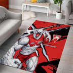 Sydney Swans Football Club Area Rug Swans Muscular Mascot Graphic - Abstract Paint Splatter Art