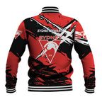 Sydney Swans Football Club Baseball Jacket Swans Muscular Mascot Graphic - Abstract Paint Splatter Art