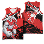 Sydney Swans Football Club Basketball Jersey Swans Muscular Mascot Graphic - Abstract Paint Splatter Art