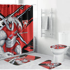 Sydney Swans Football Club Bathroom Set Swans Muscular Mascot Graphic - Abstract Paint Splatter Art