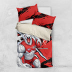 Sydney Swans Football Club Bedding Set Swans Muscular Mascot Graphic - Abstract Paint Splatter Art