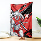 Sydney Swans Football Club Blanket Swans Muscular Mascot Graphic - Abstract Paint Splatter Art