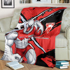 Sydney Swans Football Club Blanket Swans Muscular Mascot Graphic - Abstract Paint Splatter Art