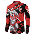 Sydney Swans Football Club Button Sweatshirt Swans Muscular Mascot Graphic - Abstract Paint Splatter Art