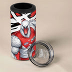 Sydney Swans Football Club 4 in 1 Can Cooler Tumbler Swans Muscular Mascot Graphic - Abstract Paint Splatter Art