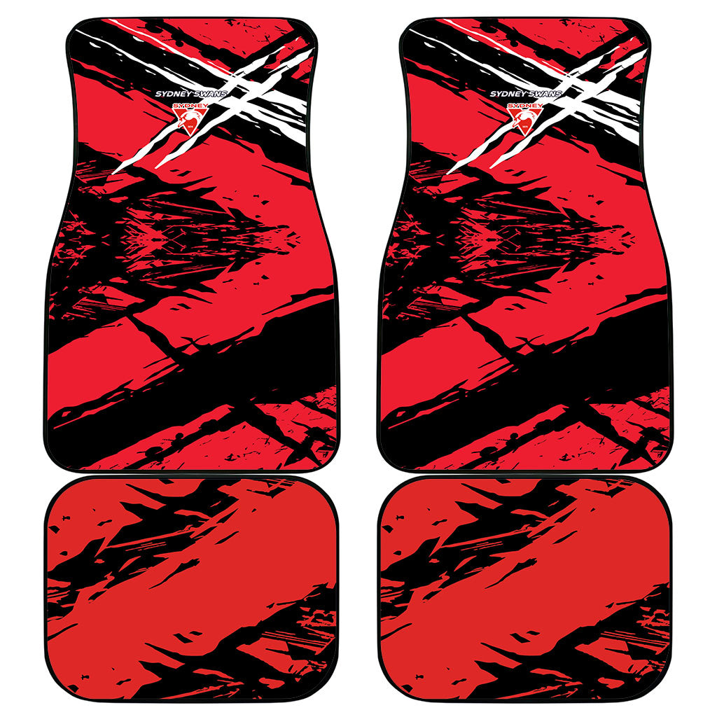 Sydney Swans Football Club Car Mats Swans Muscular Mascot Graphic - Abstract Paint Splatter Art