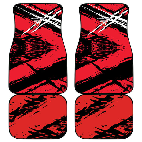 Sydney Swans Football Club Car Mats Swans Muscular Mascot Graphic - Abstract Paint Splatter Art
