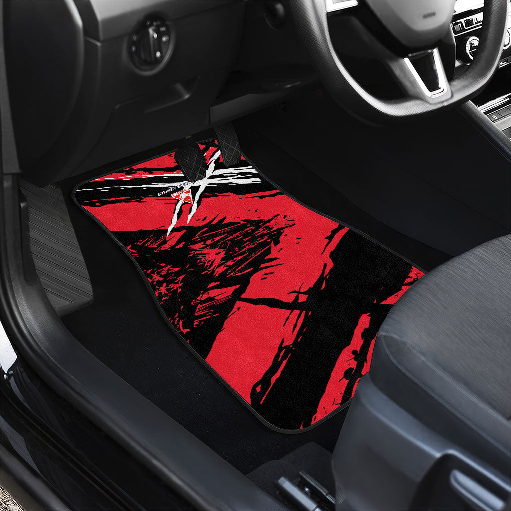 Sydney Swans Football Club Car Mats Swans Muscular Mascot Graphic - Abstract Paint Splatter Art