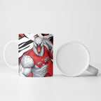 Sydney Swans Football Club Ceramic Mug Swans Muscular Mascot Graphic - Abstract Paint Splatter Art