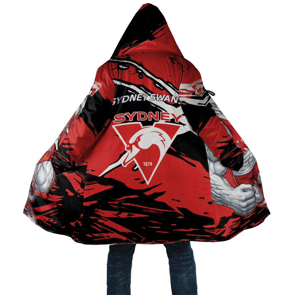 Sydney Swans Football Club Cloak Swans Muscular Mascot Graphic - Abstract Paint Splatter Art